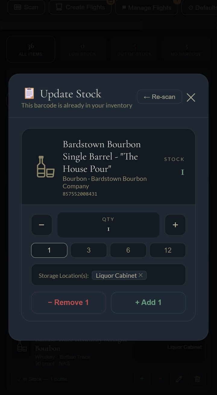 Step 2: update stock with one tap